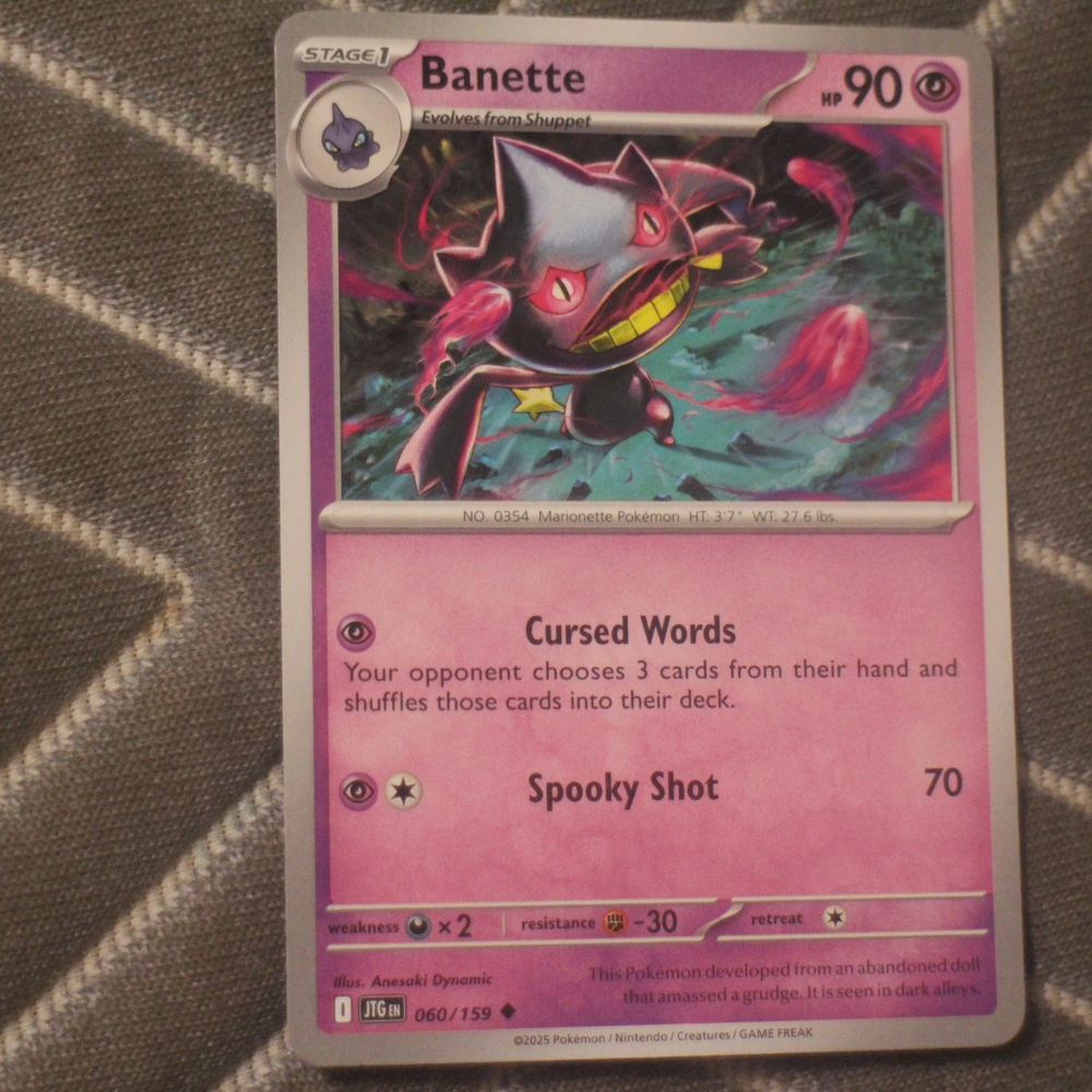 Pokemon Card - Banette with Pink and Black